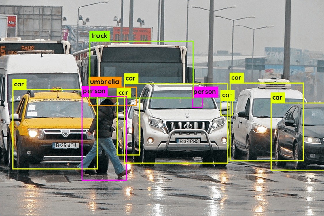 Vehicle and object detection from self-driving car.   